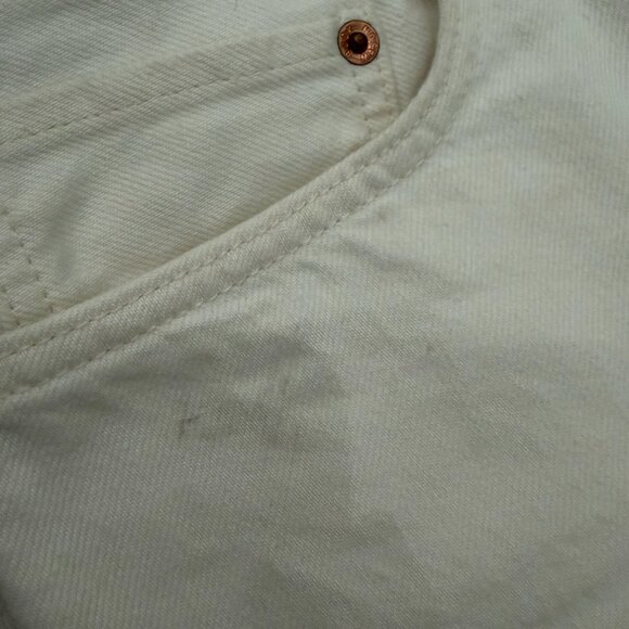 Buck Mason Jet Set Wide Leg High-Rise Jeans in Natural/White Size 29 - Picture 8 of 9